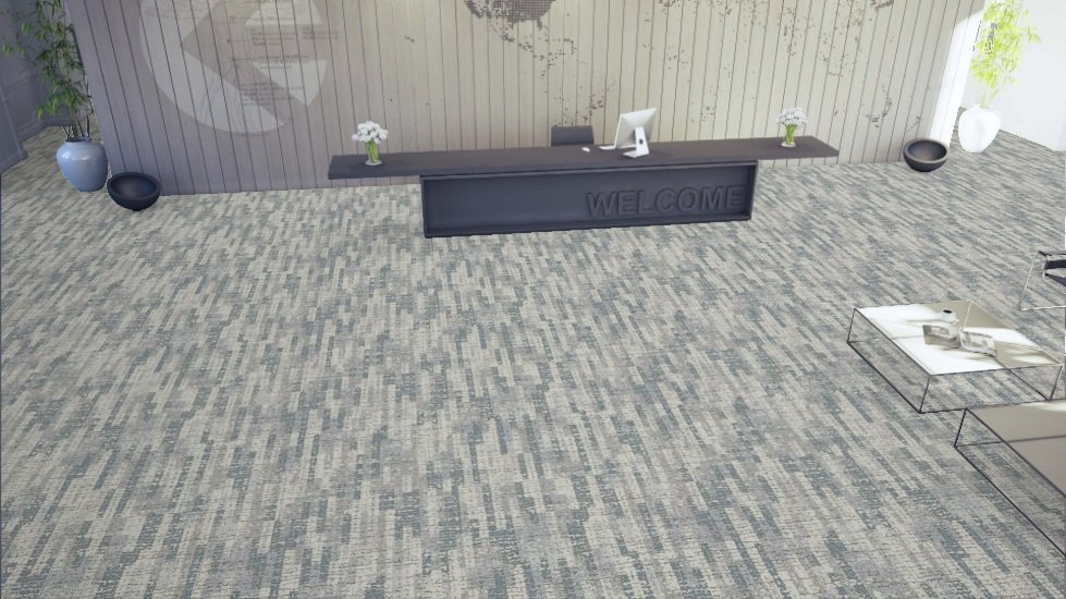 Mohawk Guided Grid BC632 broadloom in a reception room